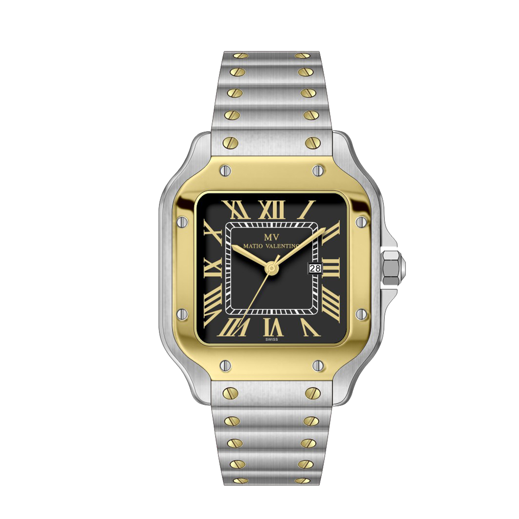 MATIO VALENTINO (M) WATCH 2 TONE BLACK DIAL