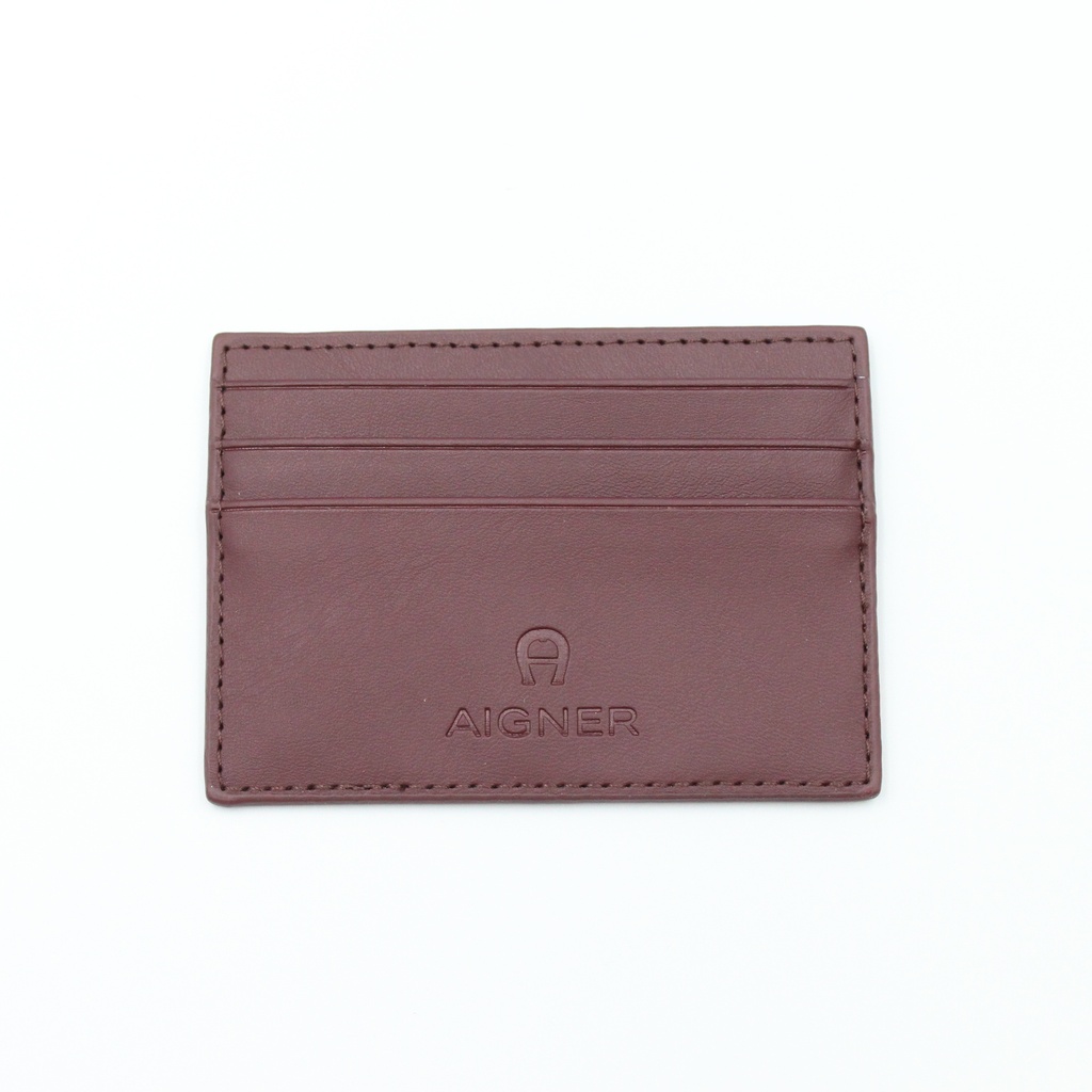 Aigner Card Holder Burgundy 1006