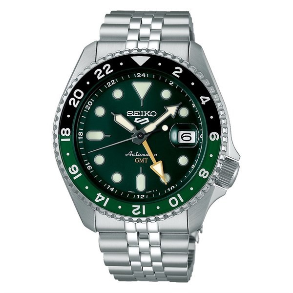 Seiko SSK035K1 5 Sports SKX GMT Bi-Colour Green Green Dial Watch