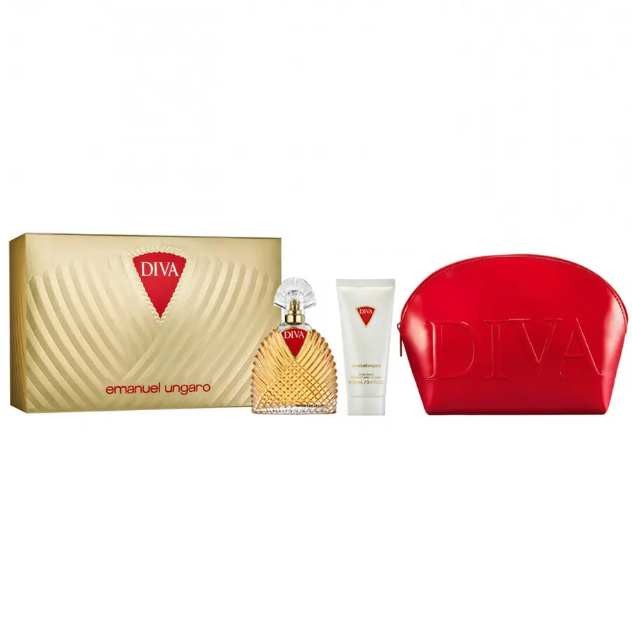 EMANUEL UNGARO DIVA (W) SET EDP 100ML + BL 100ML + TOILETRY POUCH 