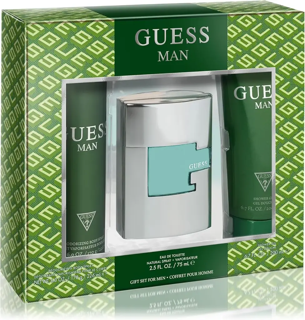 مجموعة GUESS GREEN (M) EDT 75  مل + SG 200  مل + بخاخ للجسم 226  مل