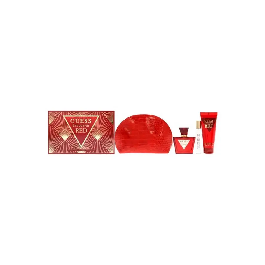 مجموعة GUESS SEDUCTIVE RED (نسائي) EDT 75 مل + EDT 15 مل + BL 100 مل + حقيبة