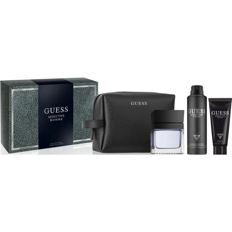 GUESS SEDUCTIVE HOMME (M) SET EDT 100ML + SG 100ML + BODY SPRAY 226ML + POUCH 