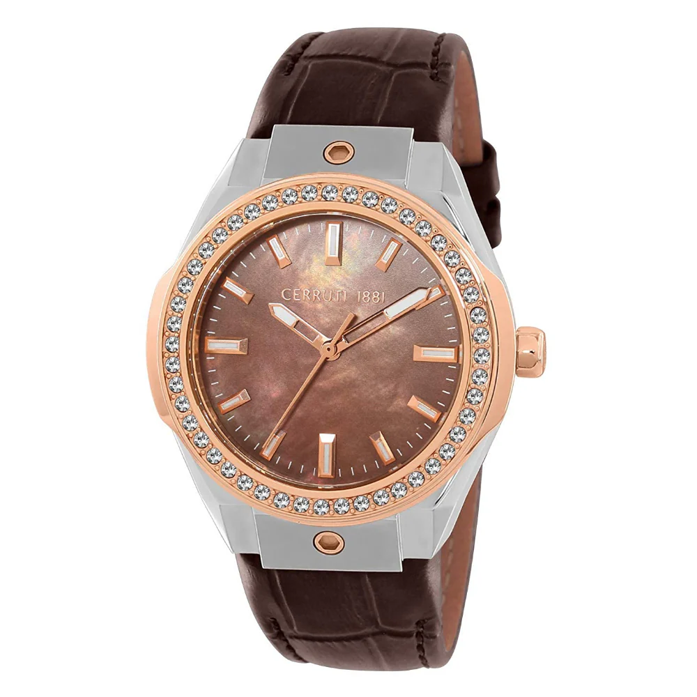 CERRUTI 1881 Women's Ruscello Analog Brown Leather Watch