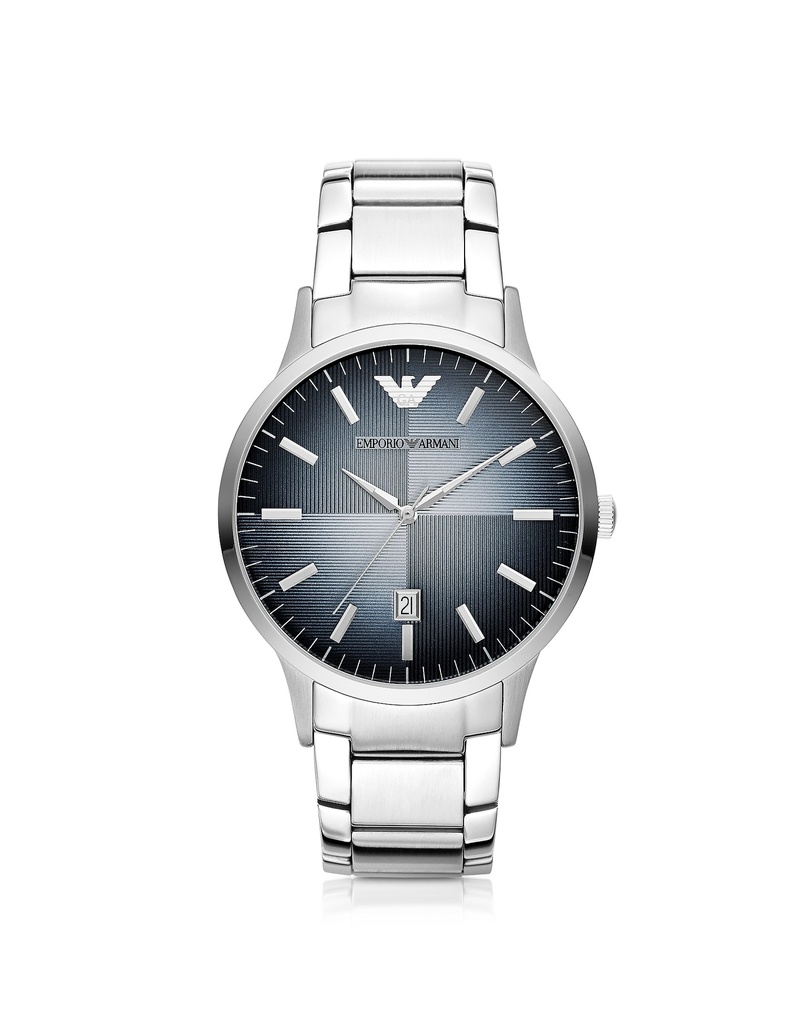 Empror Armani Watch Renato Silver Round Stainless Steel