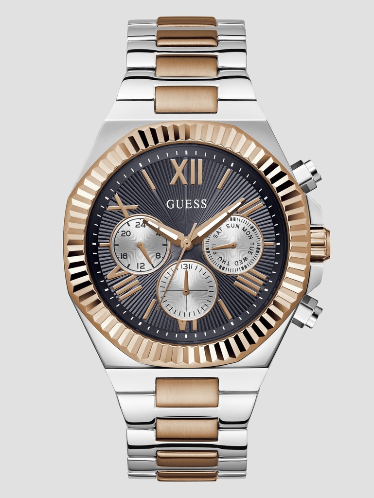 GUESS Two-Tone and Navy Multifunction Watch