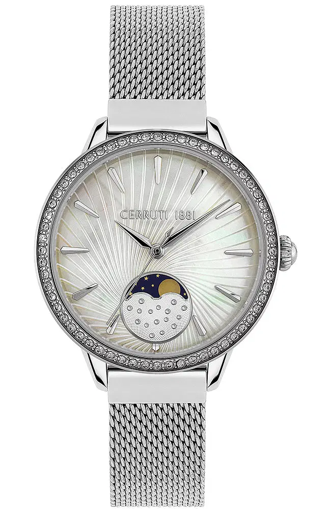 Cerruti1881 Watch (W) Moon Phase Dial Crystal's