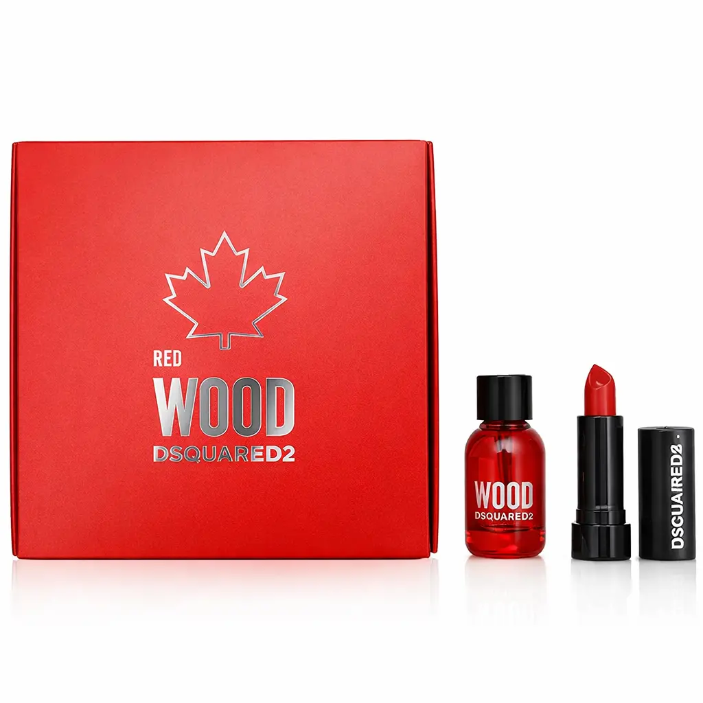 Dsquared2 Red Wood eau de toilette for women 5 ml + lipstick , gift set 