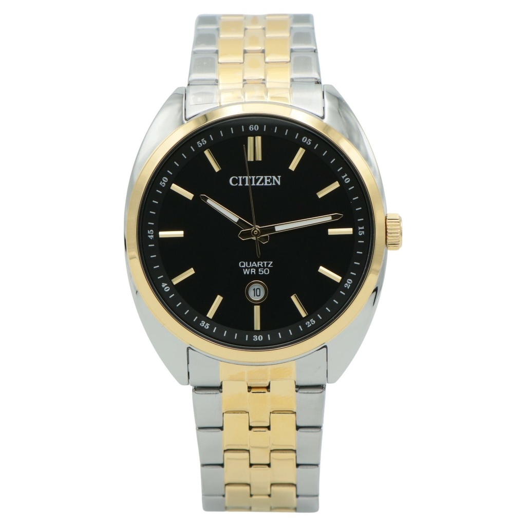 Citizen BI5094-59E Men S Black Dial Two Tone Steel Bracelet Watch