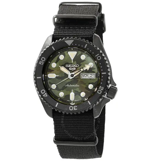 Seiko 5 Sports Automatic Green Camouflage Dial Men's Watch