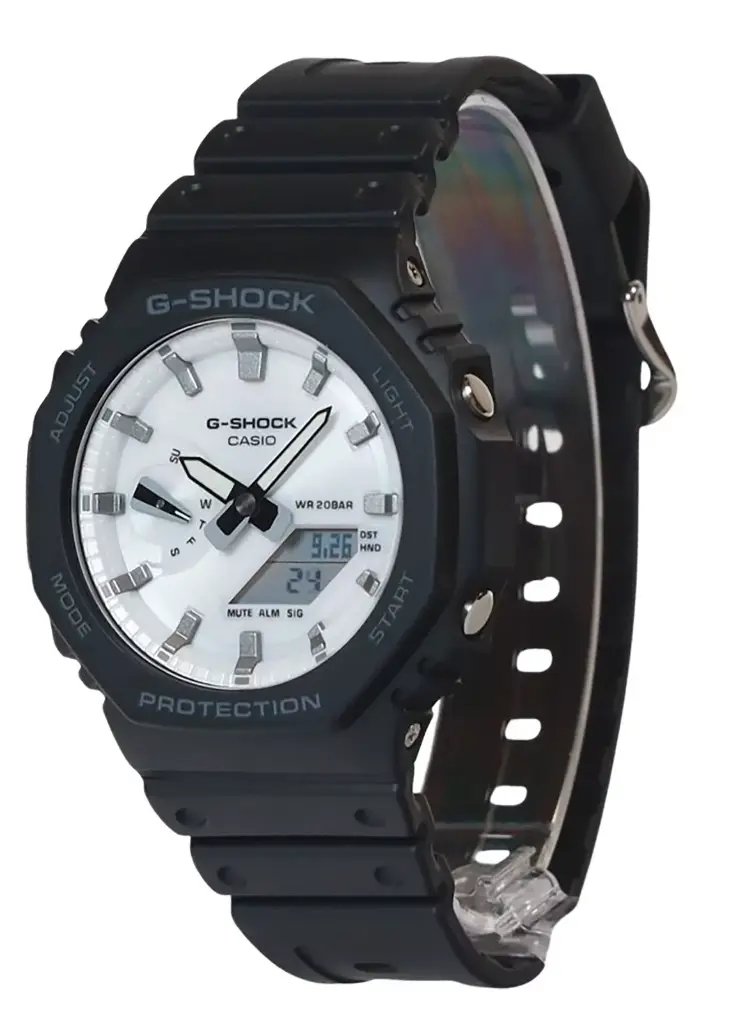 Casio G-Shock White Dial Sports Quartz 200M Men's Watch GA-2100WD-1A