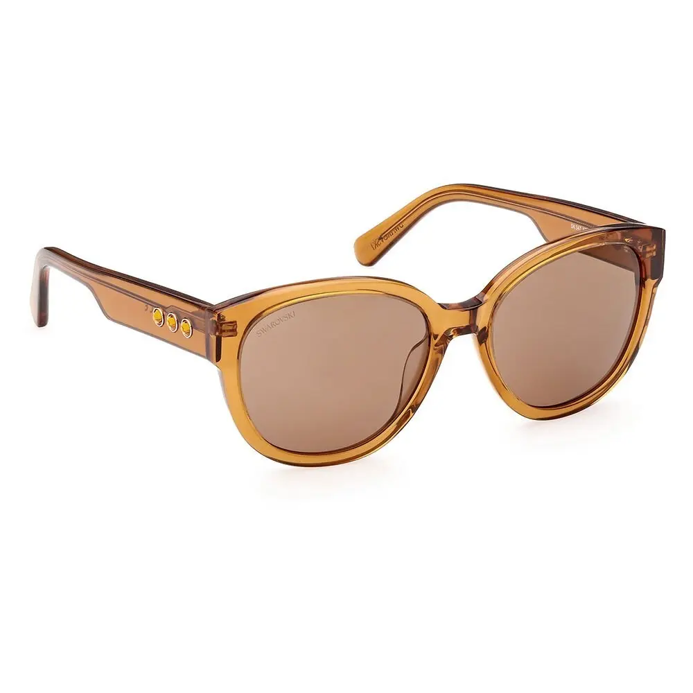 SWAROVSKI SK347 45E Clear Brown Round Plastic Sunglasses Frame
