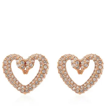 Swarovski Ladies Una Rose Gold-tone Heart Stud Earrings 5525083