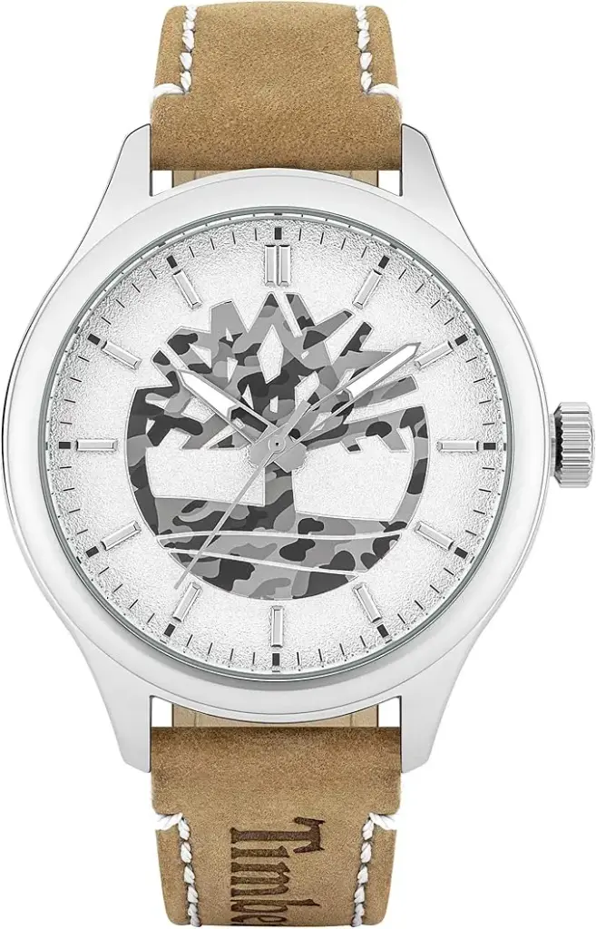 Timberland Gilmanton Men's Analogue Quartz Watch with Off White Dial and Tan Leather Strap - TBL.15946JYS-63