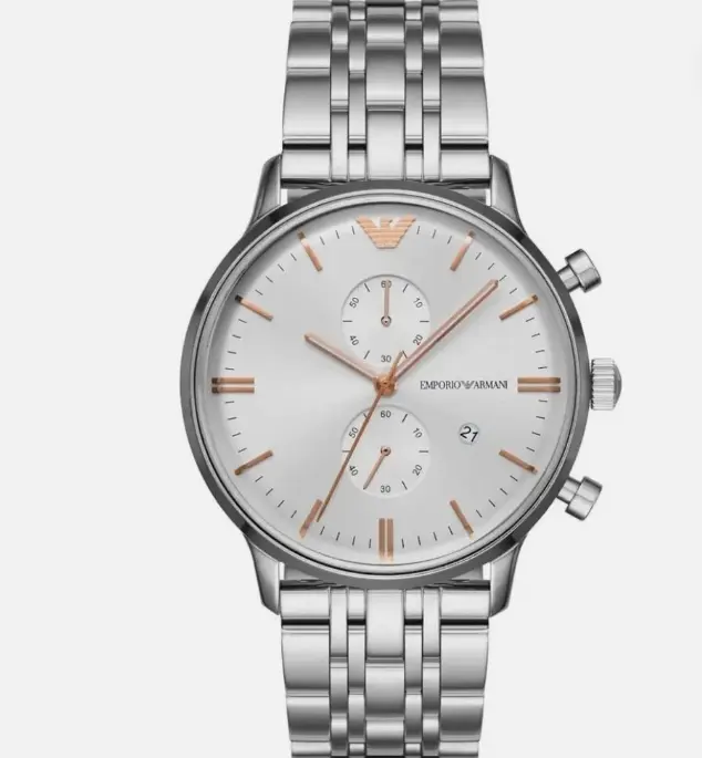 Emporio Armani Men's Silver Tone Chronograph Watch AR19333