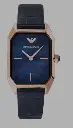 Emporio Armani Women Blue Dial & Leather Textured Straps Analogue Watch AR11426