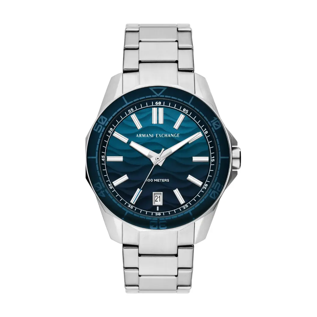  Armani Exchange Three-Hand Date Stainless Steel Watch AX1950