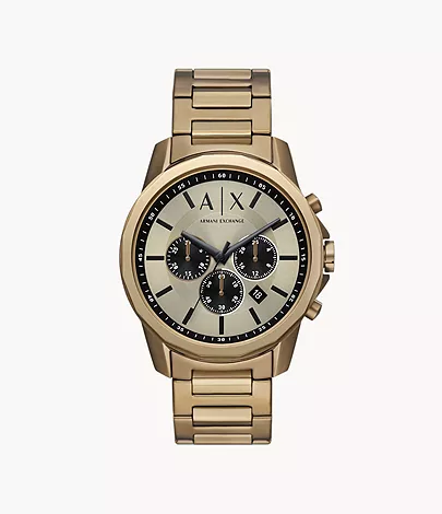 Armani Exchange Chronograph Bronze Gold-Tone Stainless Steel Watch AX1739