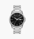 Armani Exchange Three-Hand Day-Date Stainless Steel Watch