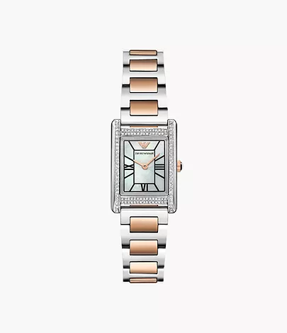Emporio Armani Two-Hand Two-Tone Stainless Steel Watch
