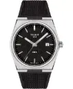 ساعة TISSOT PRX كوارتز للرجال بمينا أسود وسوار مطاطي T137.410.17.051.00