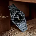 Chairman Geneve Arabic Dial Black And White Poly Carbon Gents Watch