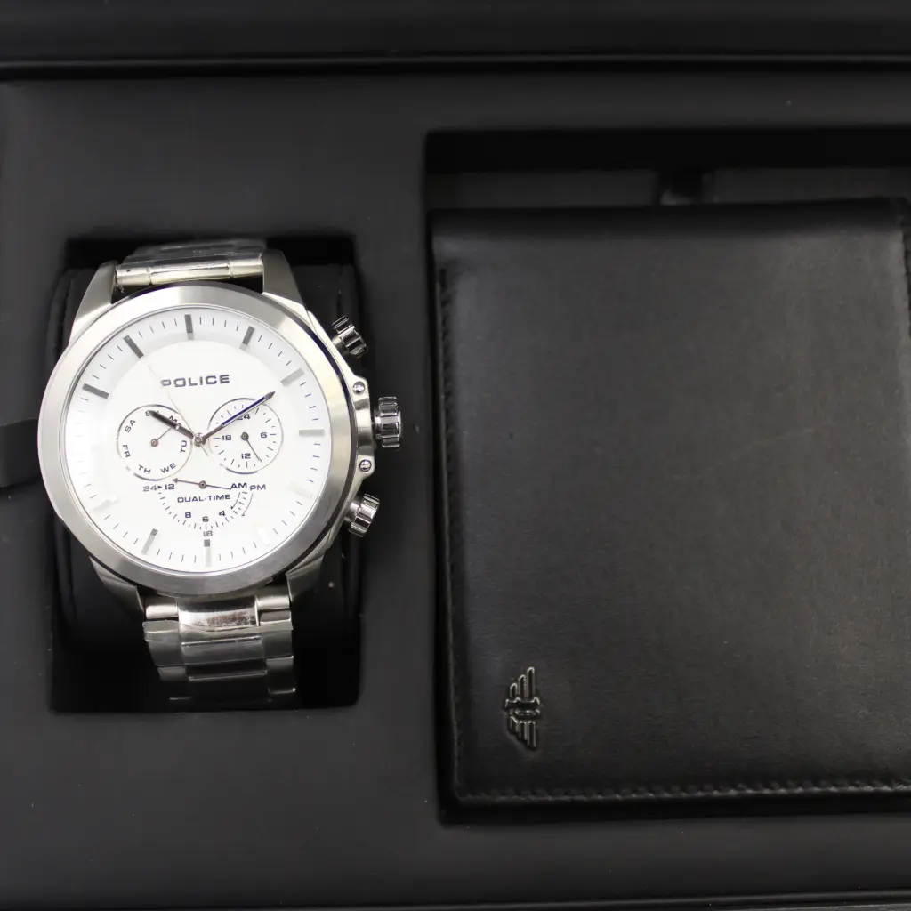 POLICE MENS WATCH+WALLET(2PCS SET)     