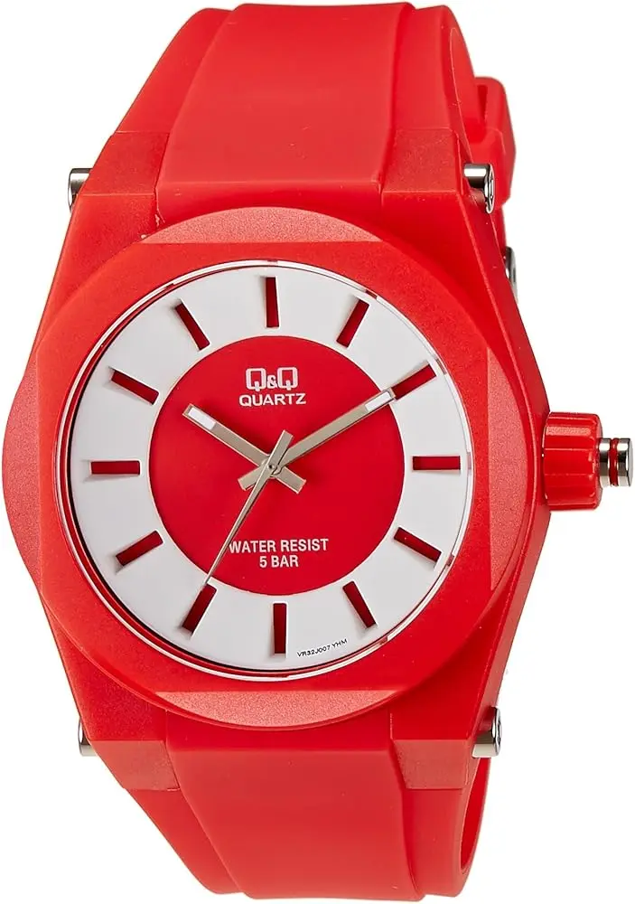 Q&Q WATCH RED VR32J007Y 
