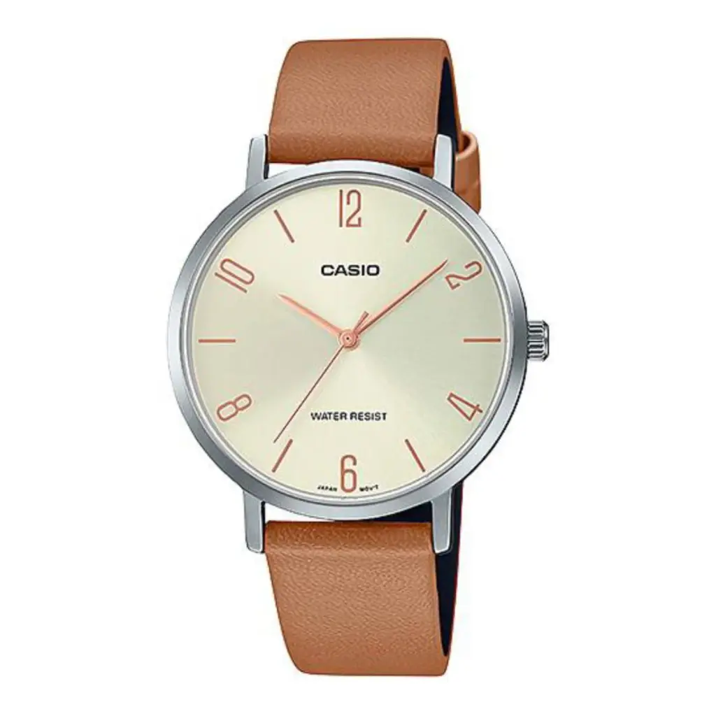 CASIO BROWN LEATHER WATCH (W)  LTP-VT01L-5B