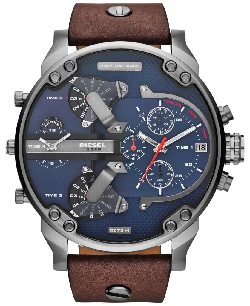 Diesel Mr Daddy Dual Time Chronograph Navy Blue Dial Men's Watch