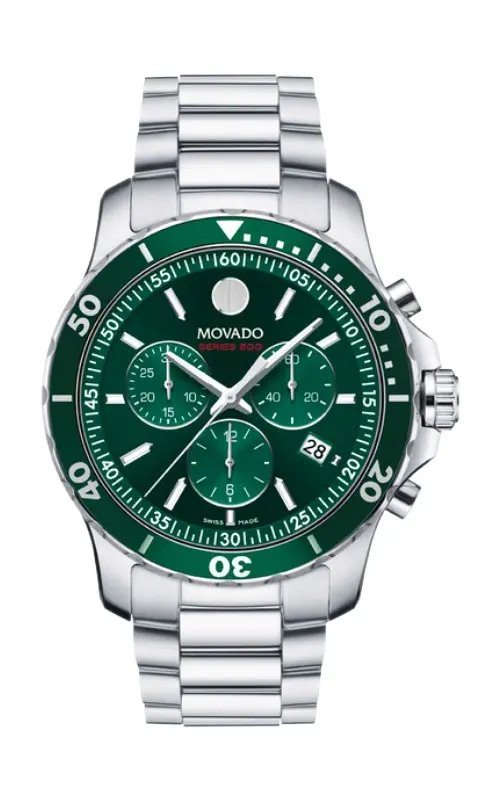 Movado Series 800 Men's 42mm Green Chronograph Watch
