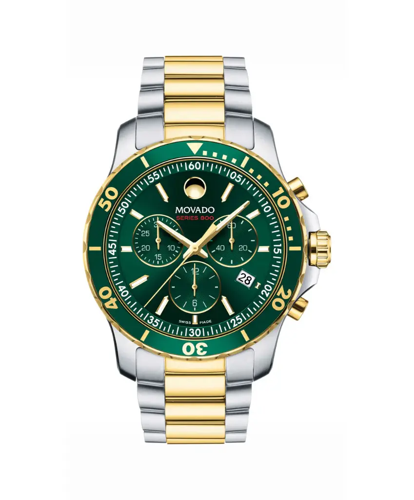 Movado Series 800 Men's Two-Toned Watch with Green Dial