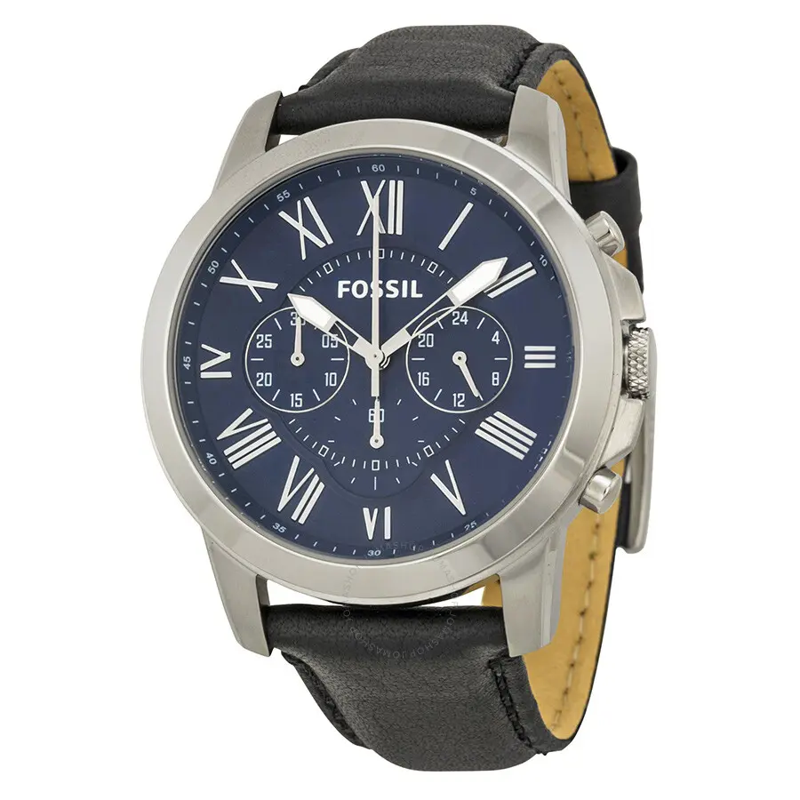 FOSSIL Grant Chronograph Blue Dial Black Dial Men's Watch FS4990