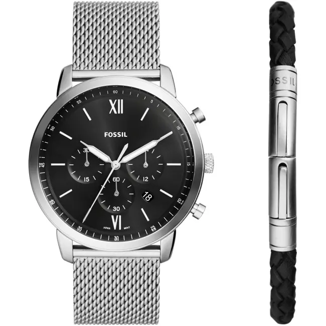 FOSSIL Neutra Chronograph Set Silvery / Black FS6021SET