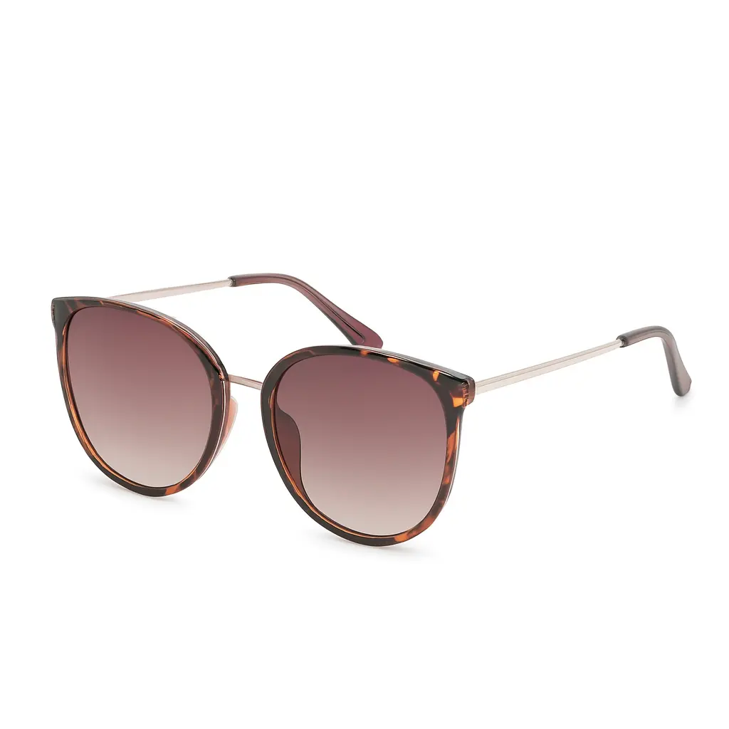 نظارة شمسية نسائية من Guess Factory باللون البني بتصميم فنجان الشاي GF0428 52E