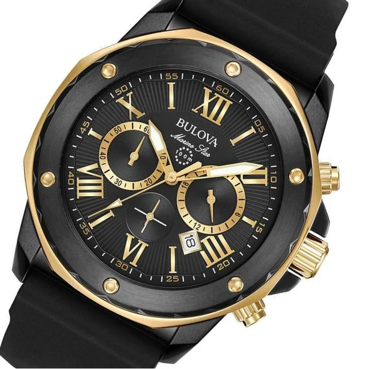 Bulova Black & Gold Men's Watch 98B278