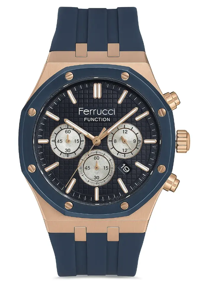 FERRUCCI BLUE RUBBER STRAP WATCH FC03234S02