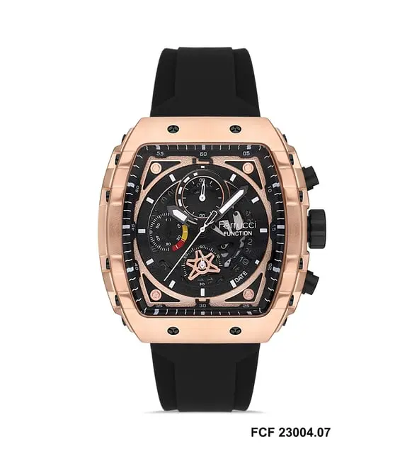 FERRUCCI BLACK RUBBER STRAP WATCH FCF 23004 07