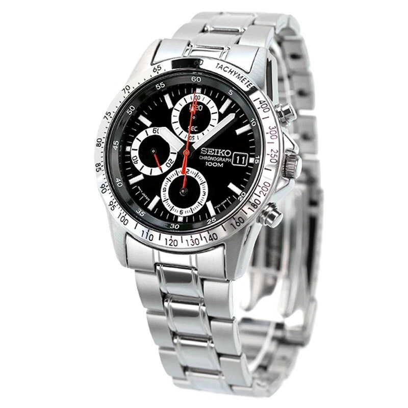 SEIKO BLACK DIAL CHRONOGRAPH MAN'S WATCH SND371P