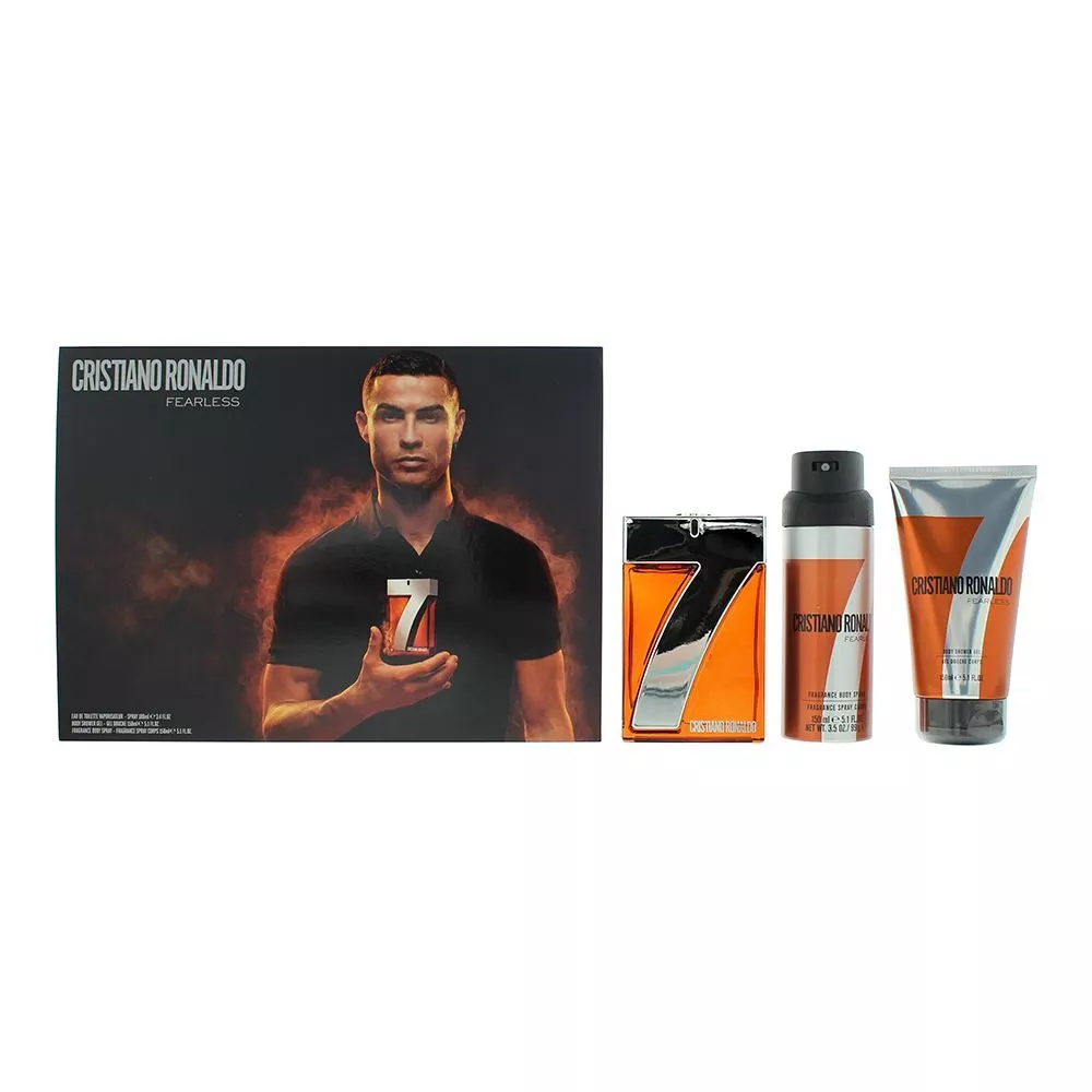 Cristiano Ronaldo Cr7 Fearless 3 Piece Gift Set EDT 100ml - Shower For Men