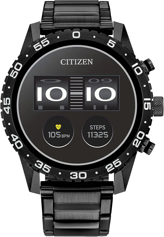 Citizen CZ Smart Touchscreen Unisex Black Stainless Steel Sport Smart Watch - MX1017-50X, Large