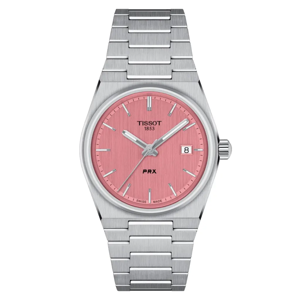 Tissot T-Classic PRX 35mm Quartz Pink Dial Watch T1372101133100