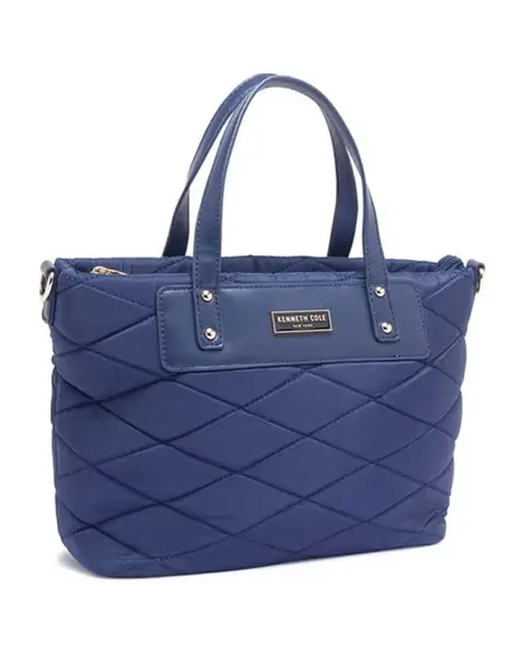 KENNETH COLE Tote Bag in navy blue, featuring a chic quilted design