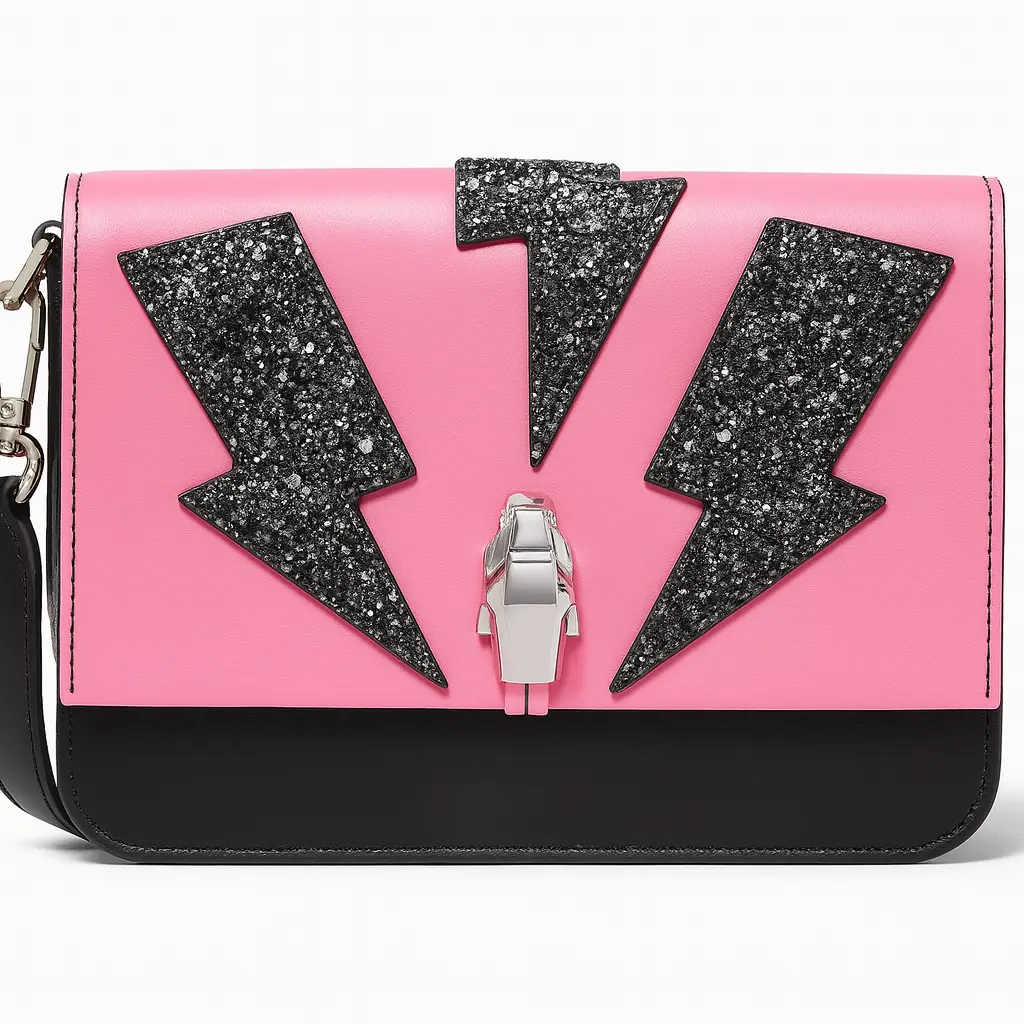 CAVALLI CLASS pink and black, featuring glitter lightning bolt accents