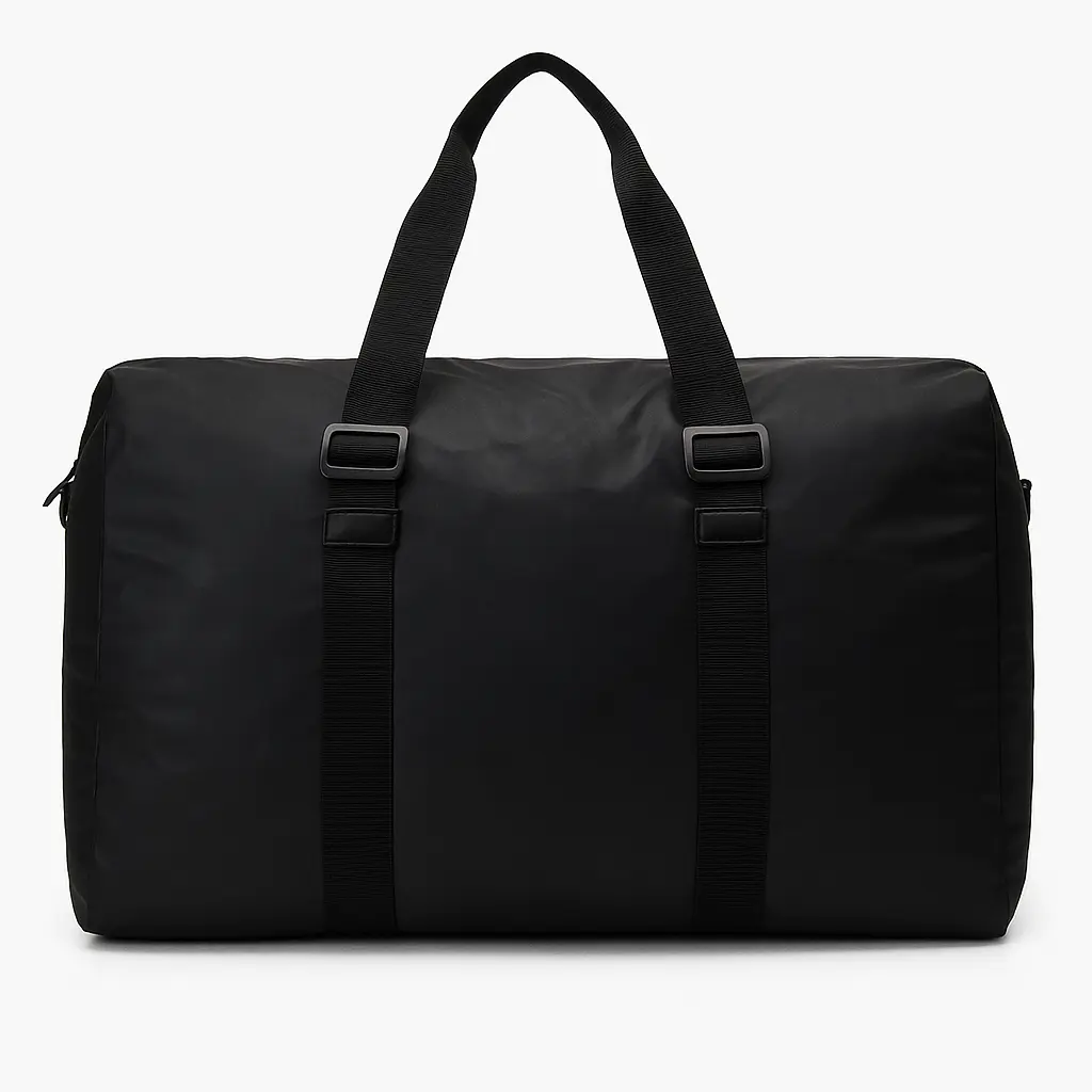 ZARA Large Black Duffel Bag with a modern, minimalist design