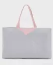 LANCOME large tote bag in grey with pink handle