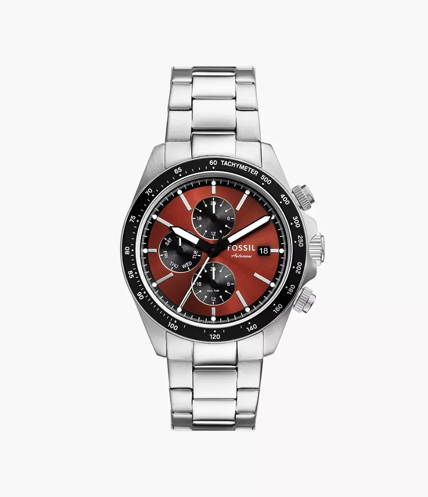 FOSSIL Autocross Multifunction Stainless Steel Watch-BQ2895