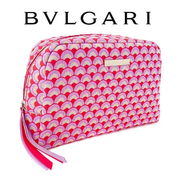 BVLGARI luxury pouch with a chic pink patterned design  