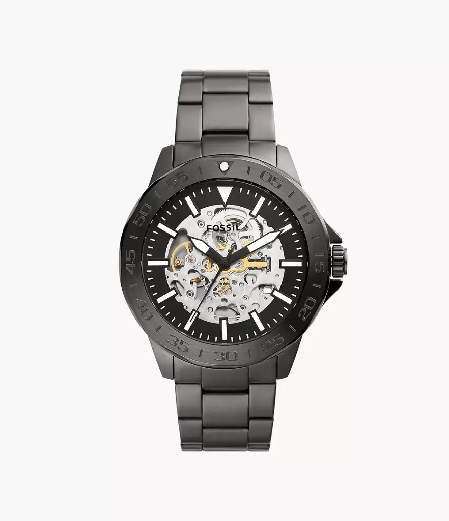 Fossil Bannon Automatic Smoke Stainless Steel Watch BQ2678