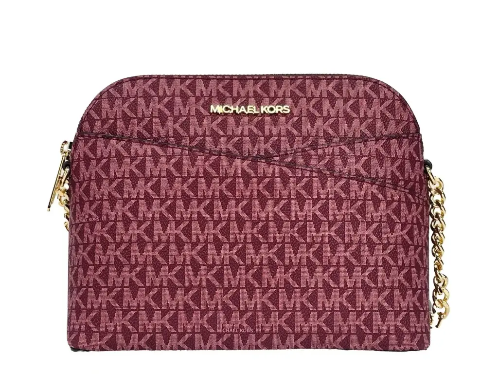 Michael Kors  Medium Signature Logo Dome Crossbody Bag (Oxblood) 